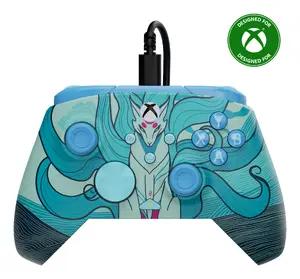 Turtle Beach Rematch Advanced Wired Gaming Controller Blue Kitsune for Xbox and PC with Powered Glow, Remappable Buttons, and Hall-Effect Hair Triggers