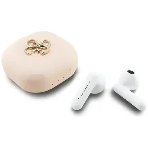 Headphones Guess TWS 4G Metal Logo pink