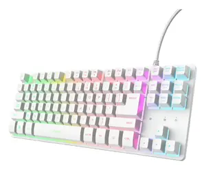 Mechanical Tenkeyless Gaming Keyboard TRUST GXT 833W Thado TKL — USB, QWERTY US, RGB, White, 87 keys