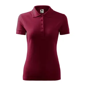 Поло MALFINI Pique Polo 210 — женское, короткий рукав, дышащее, бордовый