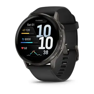 Viedpulkstenis GARMIN Venu 4 1.4" AMOLED GPS melns, korpuss 45 mm, 8 GB, 12 dienu baterija, 5 ATM