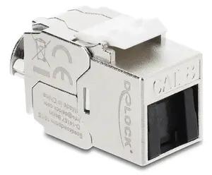 Китстоун-модуль DELOCK RJ45 гнездо — LSA Cat.8.1 экранированный с фиксат. клипсой и защитной крышкой