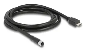 DELOCK M12 A-coded 17‑pin (female) to HDMI (male) cable 2 m