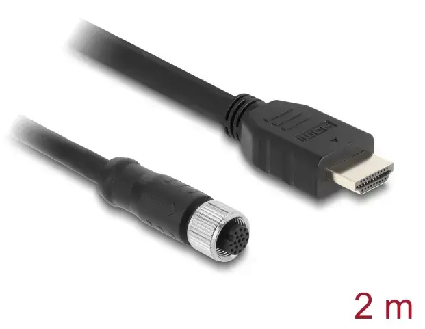 DELOCK M12 A-coded 17-pin to HDMI cable 2 m Photo 2