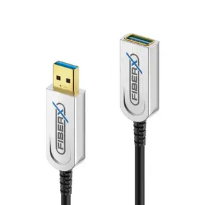 USB Cable FiberX FX-I650-005 USB 3.2 Gen 1 5m USB A Black Silver