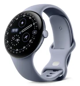 Умные часы Google Pixel Watch 4 45 мм AMOLED Цифровой Сенсорный экран Wi-Fi GPS Wear OS Синий ремешок из фторэластомера