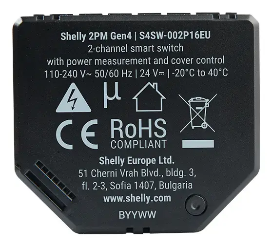 Shelly 2PM Gen4 Blind and Shutter Actuator - 2 Channels Photo 2
