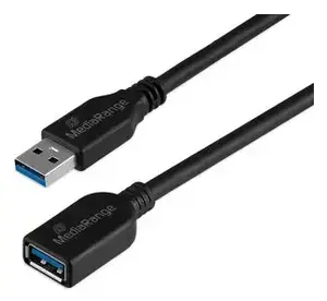 USB A to USB A cable MediaRange MRCS241 USB 3.2 Gen 1 (5 Gbit/s) 5 m Black