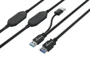 USB pagarinājuma kabelis MediaRange MRCS244 USB 3.2 Gen 1 (3.1 Gen 1) 15 m, 2× USB-A uz USB-A, 5 Gbit/s, melns