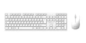 Wired Full‑Size Keyboard with Mouse MediaRange MROS278 — USB, QWERTZ German, White
