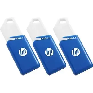 USB flash drive HP X755W PACK x3 — 128 GB, USB Type-A 3.2 Gen 1, slide design, blue/white