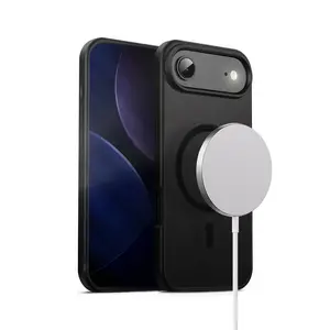 Crong MagSafe-compatible hybrid protective case for iPhone — Frost Black (model CRGHFMIP1766ABLK)