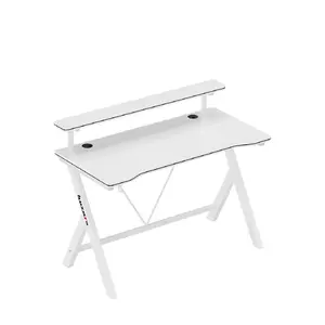 Игровой стол huzaro Hero 1.9 White — столешница MDF 1200×600 мм, толщина 15 мм, регулировка высоты, крючок для наушников