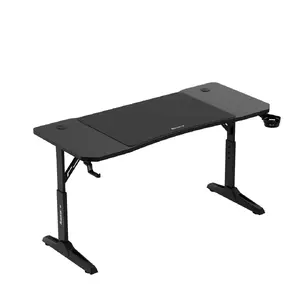 Игровой стол huzaro Hero 3.6 — прямоугольный 1400×600 мм, регулировка высоты 560–790 мм, чёрный, H-ножки, столешница 15 мм