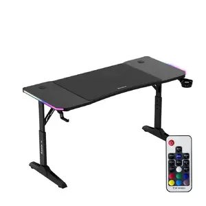 Игровой стол с регулировкой высоты huzaro Hero 3.6 RGB Black — 1400×600 мм, высота 560–790 мм, RGB-подсветка, H-ножки