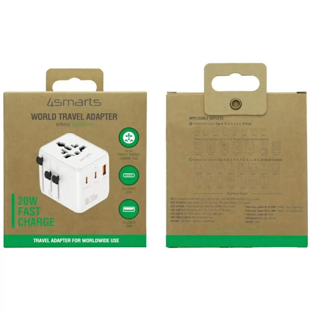 Ceļojumu adapteris 4smarts Nomad 20W 2C+1A Photo 12