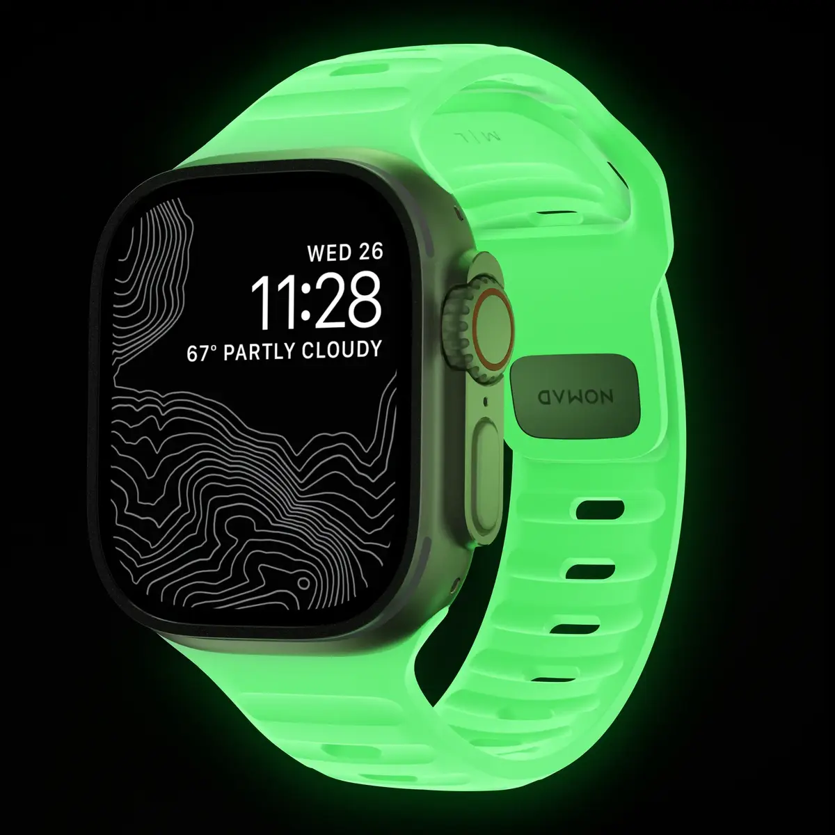 Nomad Sport Band Light Green Rubber — 21.5 mm Photo 2