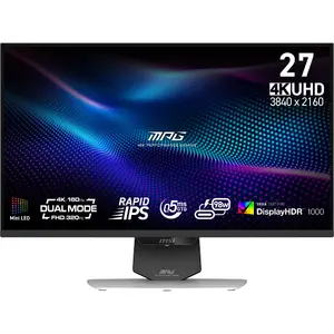 27" монитор MSI MPG 274URDFWDE E16M 4K UHD IPS LED, 3840×2160, 0.5 мс, 400 кд/м², VESA, регулировка по высоте