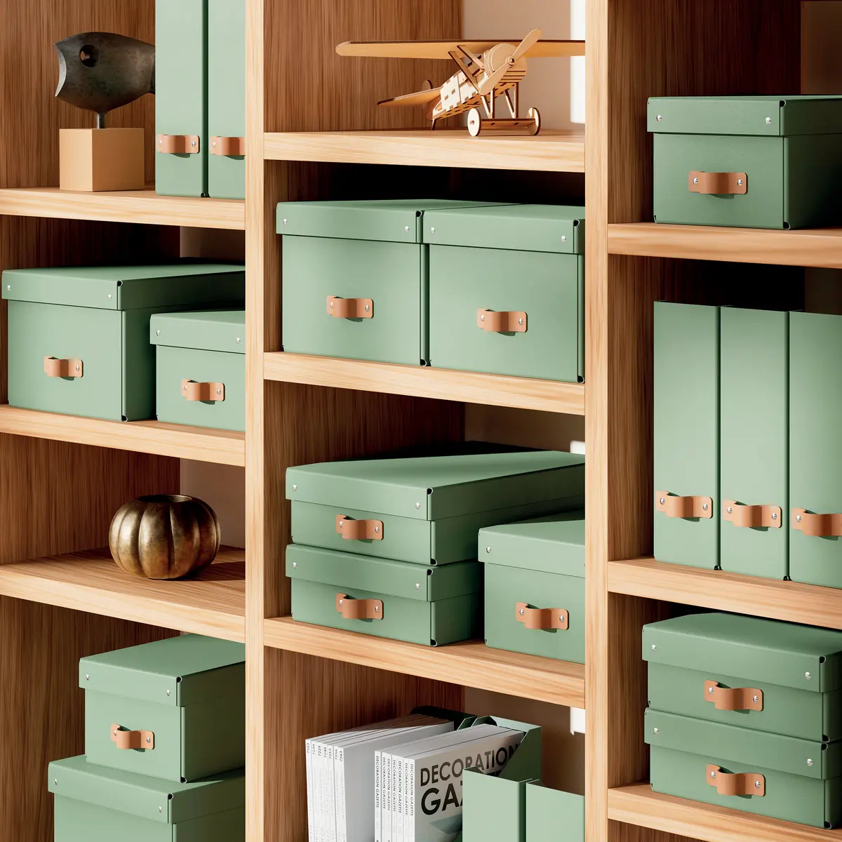 Leitz Puro Medium Storage Box 17L Green 2-Pack Photo 2