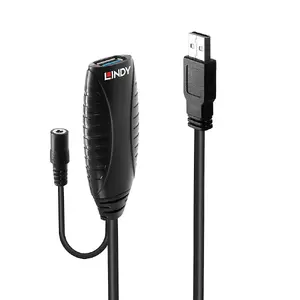 Lindy 10m USB 3.0 Active Extension USB A to USB A 5 Gbit/s Black