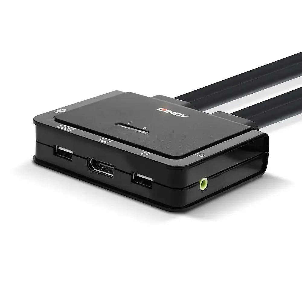 KVM Switch Lindy 2 Port DisplayPort 1.2 USB 2.0 Audio Photo 2