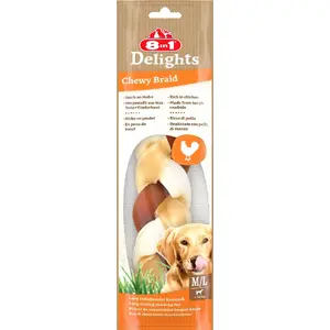 Лакомство для собак 8in1 Chewy Braid Delights 80 г, жевательная косичка для зубов