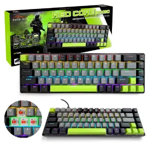 Mechanical keyboard MEDIA-TECH MT1260 Red Core MX60, 60% form factor, CHERRY MX Red switches, RGB backlight, USB, green