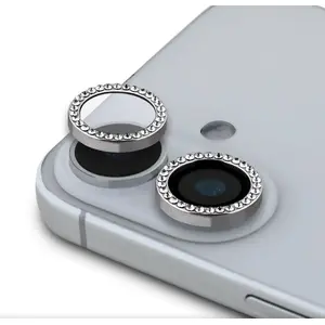 Screen protector GUESS for Apple iPhone 16 / 16 Plus — Fixed glitter silver protective lens