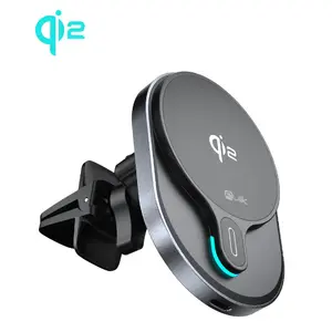 Car phone holder Quik QM-900 magnetic with Qi2 wireless charging 15W for dashboard or air vent
