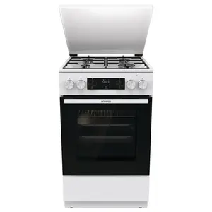 Gāzes plīts ar elektrisko krāsni Gorenje GK5C42WJ, 62 l krāsns, 50 cm platums, balta, energoefektivitātes klase A