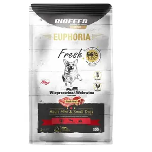 Сухой корм для собак BIOFEED Euphoria Fresh Meat Adult свинина и говядина XS/S 0.5 кг для мелких пород