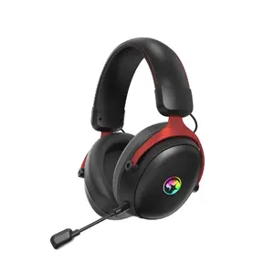 Marvo HG9076W Tactic X Pro Bezvadu spēļu austiņas Bluetooth USB-C RGB Melnas Galvas stīpa