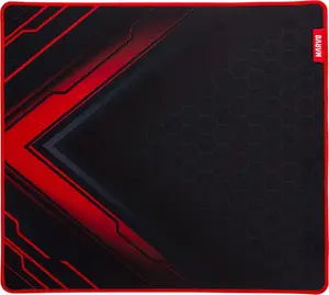 Marvo Scorpion G55 Blaze M Medium Size Gaming Mouse Pad with Non-Slip Microfibre Surface and Stitched Edges in Black and Red