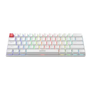 Marvo Scorpion KG933G Saber 61 Wired Mechanical Gaming Keyboard White 60% Form Factor UK Layout RGB Backlight QWERTY
