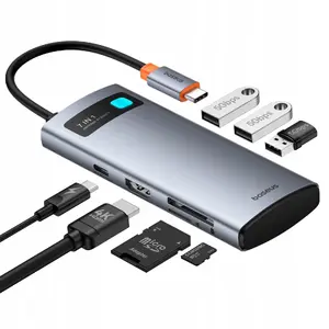 USB-C хаб Baseus Metal Gleam 7‑в‑1 с HDMI 4K 60Hz и 3× USB 3.0