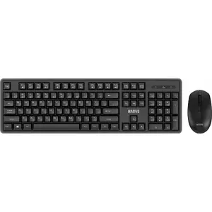 Wired USB keyboard and mouse set Marvo WS005 BK — black, wired combo