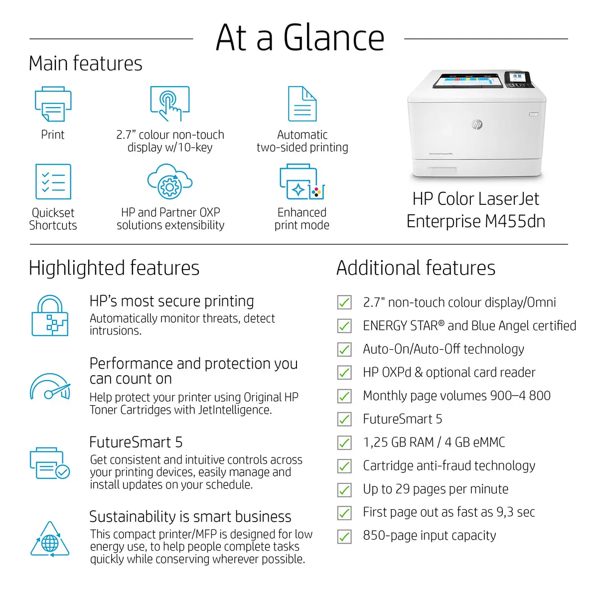 Цветной принтер HP Color LaserJet Enterprise M455dn Photo 4