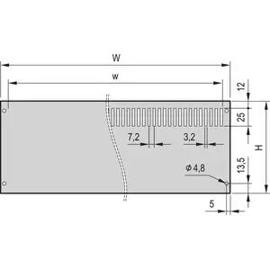 Back panel SCHROFF 3U 42TE open-perforated unshielded for mounting on housing frame