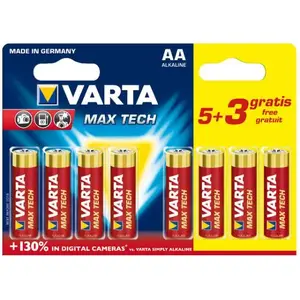 Vienreizējās lietošanas akumulators Varta Max Tech AA Alkalīna 23.8g 50.5mm