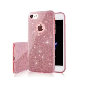 Vāciņš No name iPhone X/XS — rozā spīdumu 3‑1 aizsargvāciņš