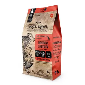 Dry dog food wiejskazagroda Beef with Turkey 2 kg — grain-free, protein 31%, fat 20%