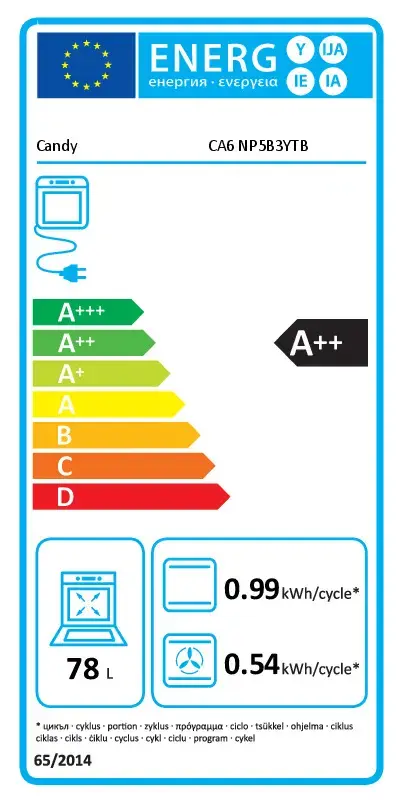 Elektriskā cepeškrāsns Candy CA6 NP5B3YTB Photo 17