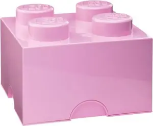 LEGO Storage Brick 4 — Light Pink — stackable storage brick for toys and small items