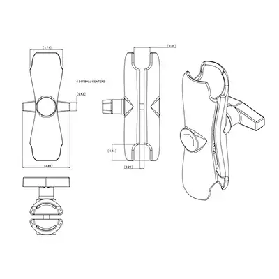 RAM Mounts Double Socket Arm RAM-201U Photo 3