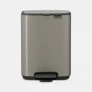 Pedal bin BRABANTIA Bo 4L Platinum — compact 4 L stainless-steel bathroom waste bin