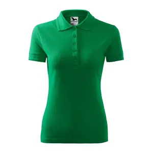 Поло MALFINI женское Pique Kelly green – дышащая хлопковая смесь, короткий рукав, планка на пуговицах