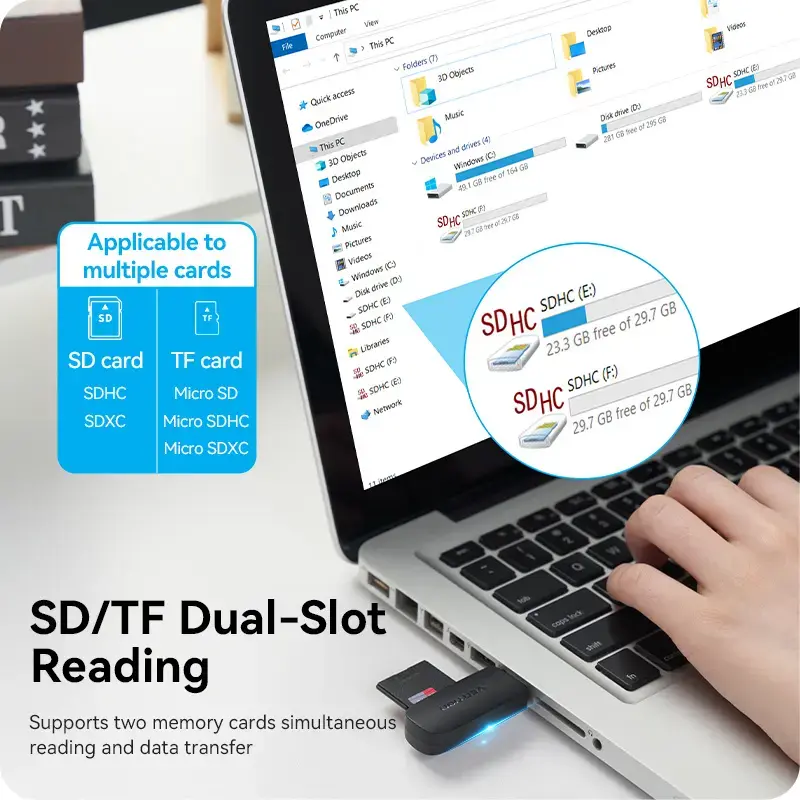 Vention 2‑в‑1 USB 3.2 Gen 1 картридер SD/MicroSD Photo 4
