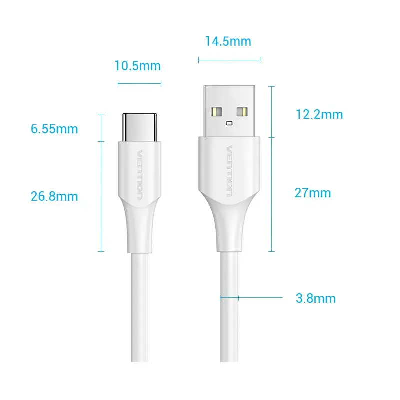 Vention USB 2.0 A Male to C Male 3A Cable Photo 18