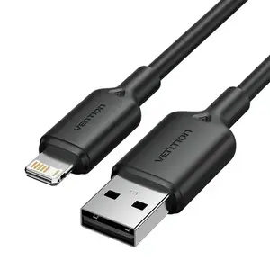 Кабель Lightning Vention LAMBH, 2 м, USB-A на Lightning, чёрный