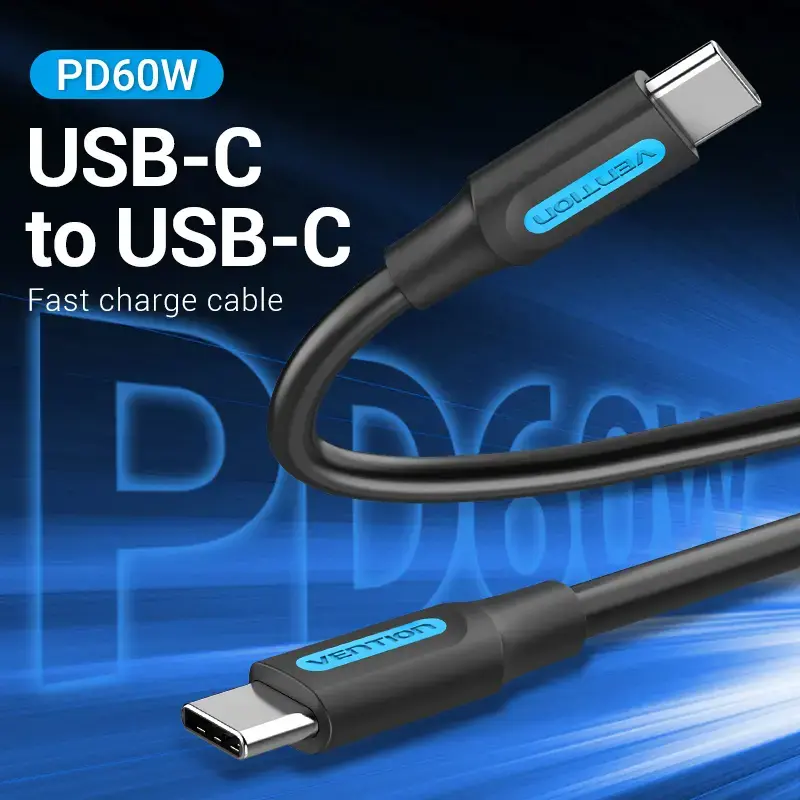 Vention USB 2.0 C Male to Male kabelis 1M Photo 2